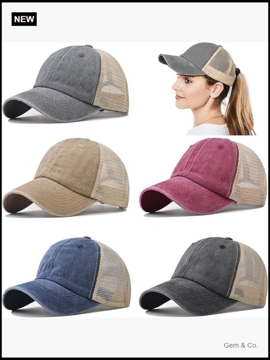 5 Pack Washed Plain Baseball Cap Distressed Dad Hat Unisex Golf Hat Adjustable main image 6